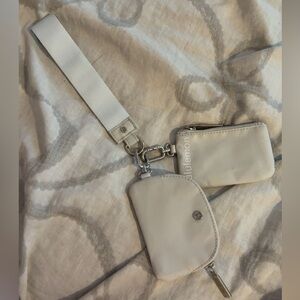 lululemon athletica Light Gray Wristlet Pouch Set with Detachable Strap